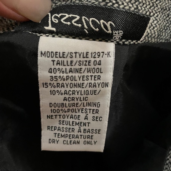 🌟LAST CHANCE 🌟 Black and Grey Lined Wool Blend Skirt - Picture 5 of 5